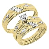 Dazzlingrock Collection 0.20 Karat (ctw) His Her Runde Weißer Diamant...