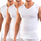 HERMKO 3050 3er Pack Herren Muskelshirt V-Ausschnitt (Weitere Farben) aus...