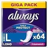 Always Daily Protect Slipeinlagen Damen Long (64 Binden), Gigapack, mit...