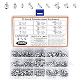 75 STK Schmiernippel Sortiment Kit, M6 M8 M10 Schmiernippel Set,...