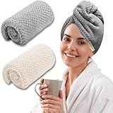 Haarturban Handtuch Turban Handtuch mit Knopf,Schnell Trocken Handtuch...
