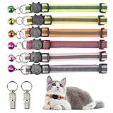 6 Reflektierend Katze Halsband, Katzen Halsbände mit Glöckchen,...