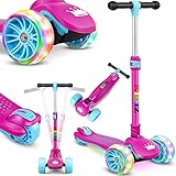 KIDIZ® Roller Kinder Scooter X-Pro2 Dreiradscooter mit PU LED Leuchtenden...