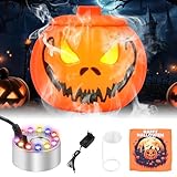 MaxEarn 12 LED-Lichtern Nebelhersteller, Halloween Kürbis Dreifarbig...