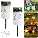 HUIKUANGEU Grabkerze,2 Stück Solar LED...