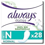 Always Dailies Slipeinlagen Damen, Normal (28 Binden) Organic Cotton...