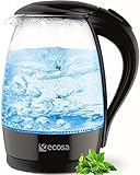 Glas Wasserkocher Schwarz 2200 Watt | 1,7 Liter | Teekocher | 100% BPA FREI...