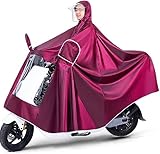 EUXHTYWP Regenponcho, Fahrrad-Regenmantel mit Kapuze, Regenmantel for...