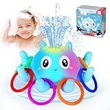TAVADA Badewannenspielzeug,Oktopus Spray Wasserspielzeug mit Licht und 11...