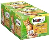 Kitekat Katzenfutter Nassfutter Markt-Mix in Gelee – Feuchtfutter in 48...