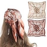 AHQiZFX 2 Stück Bandana,Kopftuch Damen,70x70cm Große Quadratische Schals...