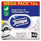 Tempo Toilettenpapier feucht für Kinder, Megapack, Designedition, 16...