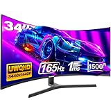 Gawfolk 34 Zoll Ultrawide Curved Gaming Monitor 165Hz, 1500R PC Bildschirm...