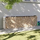 LAPOOH 364596 Brennholzregal aus verzinktem Stahl, silberfarben, 300 x 45 x...