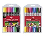 Faber-Castell - Filzstifte mit Doppelspitze (Standard + Neon, 2 x 10er...