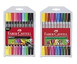 Faber-Castell - Doppelfasermaler (Standard + Neon, 2x 10er Etui)