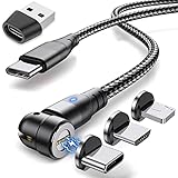 Krsende Magnetisches Ladekabel 2M, 6 in 1 Magnet USB C Kabel Schnellladung...