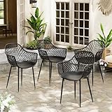 buybyroom Gartenstühle 4er Set,Outdoor Sessel Skandinavisch,Balkonmöbel...