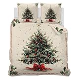 CCZM Weihnachts Bettwäsche 140x200 Winter - Weihnachtsbaum Bettbezug...