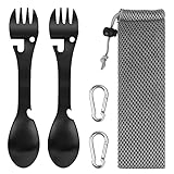 2 Stück Edelstahl Göffel Camping Besteck 5 In 1 Multifunktions Löffel...