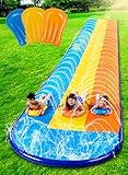 Sloosh 18ft/548cm Dreispurige Rutschbahn mit 3 Bodyboards,...