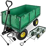 tectake® Bollerwagen mit Seitenwand klappbar, belastbar bis 550 kg...