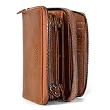 TANTOMI Geldbörse Damen Leder, Echtes Leder Portemonnaie Damen Gross,...