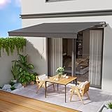 HOMEDEMO Gelenkarmmarkise Markise mit Handkurbel, 300x250cm, Anthrazit,...