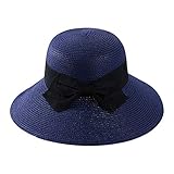 StarTreene Damen Floppy Strandhut mit Schleife, faltbar, breite Krempe,...