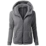 Generisch Damen Wintermantel mit Pullover Wolle Reißverschluss Warmer...