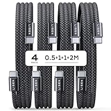 LISEN 60W USB C Kabel, [4er Pack, 0,5M 1M 1M 2M] USB C auf USB C Kabel Set,...