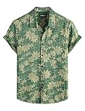 VATPAVE Herren Front Pocket HawaiiHemden Freizeithemden Blumen Kurzarm...