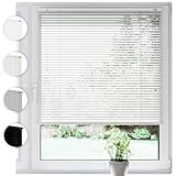 SONELLO Aluminium Jalousie 75cm x 100cm Weiß Alu Jalousie Klemmfix ohne...