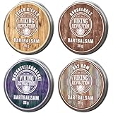 Viking Revolution - Bart Balsam 4er-Sortenpackung - Bartwachs - Stylt,...