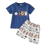 2024 Jungen T-Shirt und Shorts Set - Kinder T-Shirt Baggy mit Shorts Sommer...