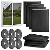 Mexgcom 6 Stück Fliegengitter Fenster, 130 x 150cm Insektenschutz Fenster...