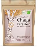 Chaga Pilz Pulver Bio - 100g - Aus Wildsammlung - Für Chaga Tee in...