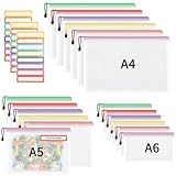 18 Stück Dokumententasche mit Reißverschluss,3 Größen Dokumententasche...