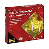 Idena 38192 - LED Kerzen Lichterkette mit 30 LEDs in Warmweiß,...