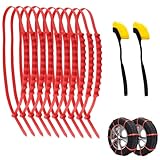 10 Stück Notfall Schnee Reifenketten Nylon, Notfall Anti Schneeketten...