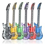 FunX Aufblasbare Luftgitarre 6er Set - Luft Gitarren Accessoire für...