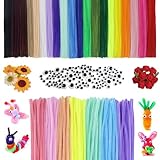 LLMtn 400 Stück 27Farben 300 Chenilledraht,100 wackelaugen...