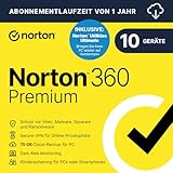 Norton 360 Premium + Utilities Ultimate 2025 | 10 Geräte | 1 Jahr...