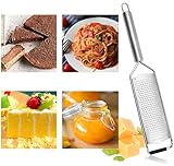 katmerio Premium Zester Reibe (30x6cm) Muskatnussreibe, Zitronenreibe,...