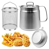 2L Sieb, Topffritteuse, 304 Edelstahl, Ölfiltertopf mit Sieb &...