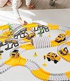 NEFLSI 305 Stück Konstruktion Rennstrecke Spielzeug mit 2 Spielzeugauto...