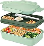Lunchbox für Erwachsene,2000ml Brotdose mit Fächern,Bento Boxen Lunch Box...