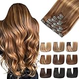 EINbeauty Clip In Extensions Echthaar 7Stücke Extensions Echthaar Gerade...