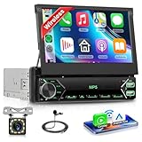 VECHTEL Autoradio 1 Din Carplay Android Auto Wireless mit 7 Zoll Manuell...