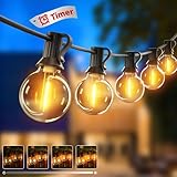 btfarm 36M Lichterkette Außen Dimmbar, 50+3 LED Outdoor Lichterkette Strom...